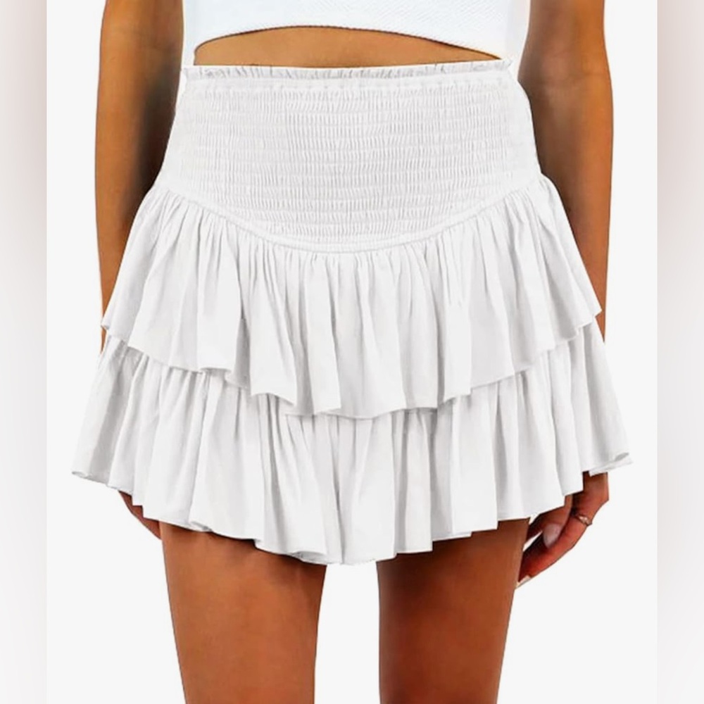 Ruffle Mini Skirt High Waisted Skort